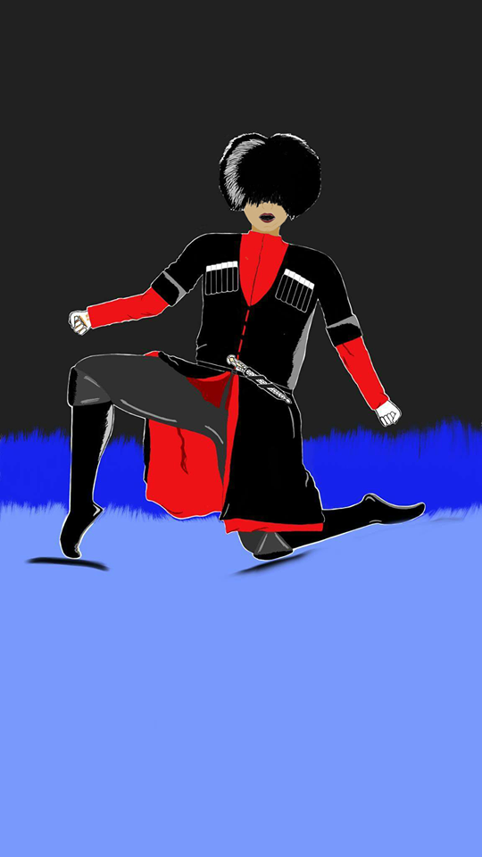 Georgian dancers sketched by a dancer geotv.ge